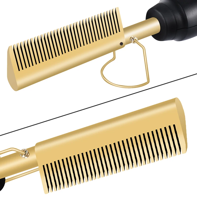 Electric Hot Comb Dual Voltage Copper Heater Hair Curler Copper Comb Straightening And Curling Hair Care 5