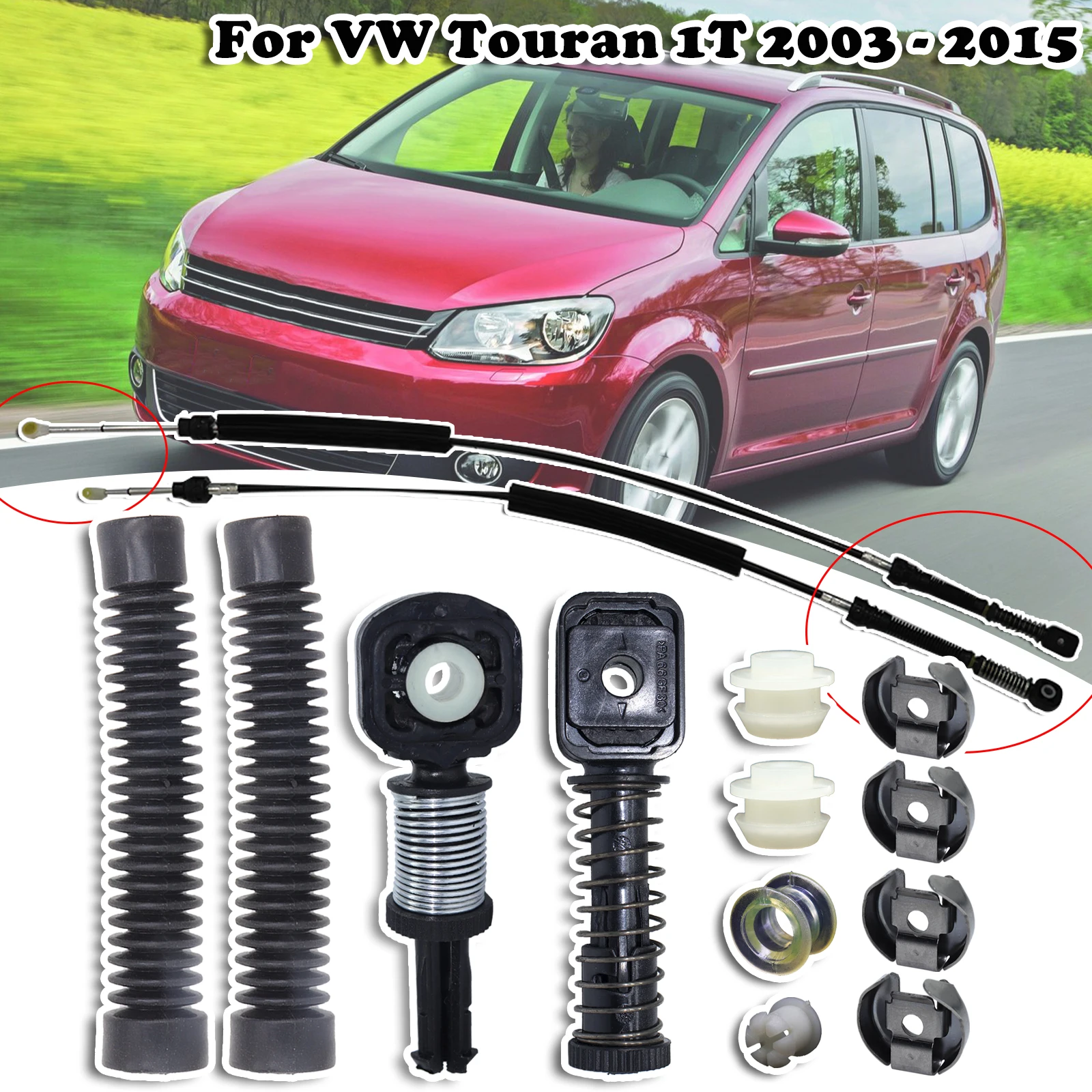 Manual Gear Shift Selector Lever Linkage Cable Bowden Bushing Sleeve Gaiter Repair Kit For VW Touran 1T 2003 2004 2005-2015