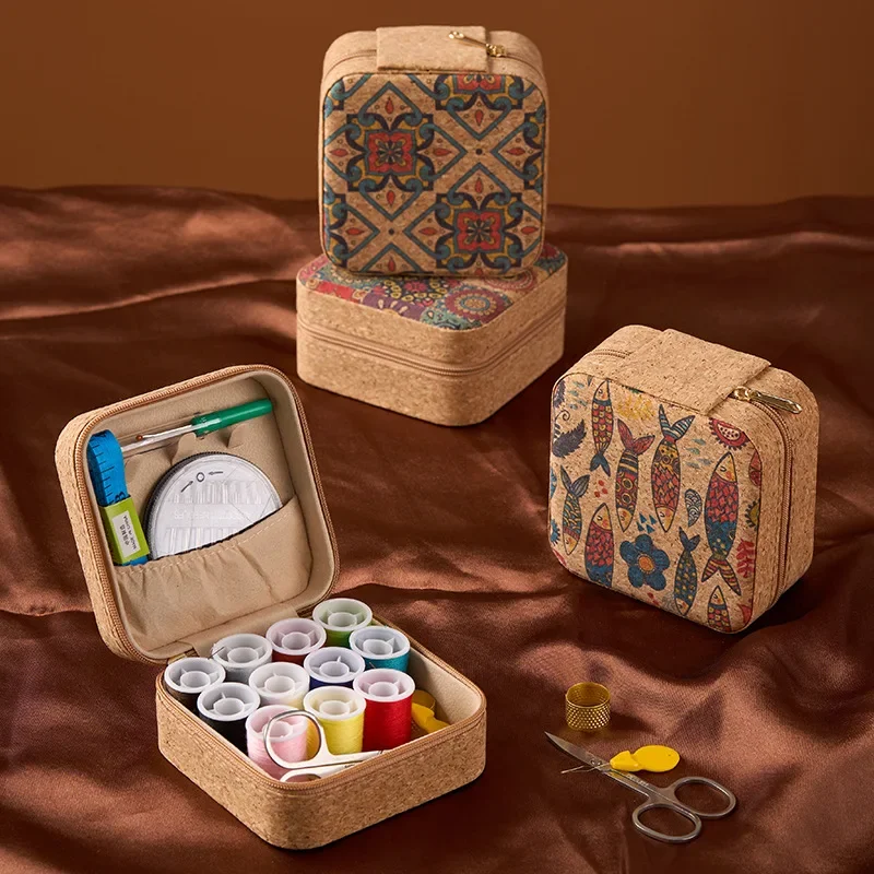 Mini Travel Sewing Kit Leather Case for Adults Beginners