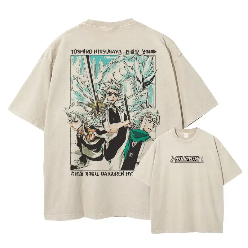Vintage Anime Washed Oversized T-Shirt - Streetwear Short Sleeve Tee