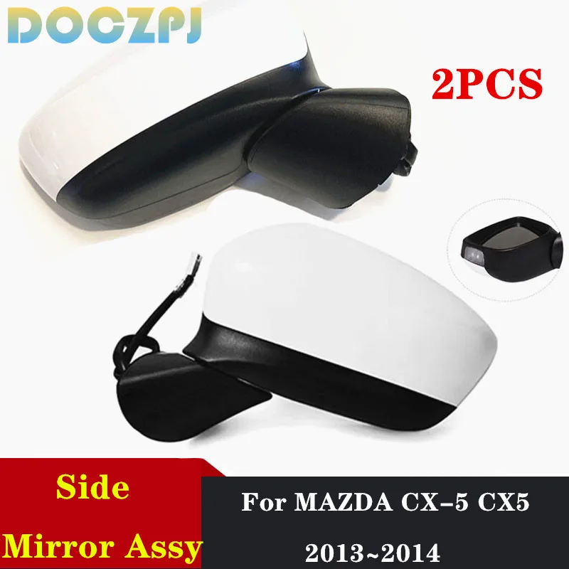 

1Pair Left & Right Car Exterior Door Rearview Side Mirror Assy For Mazda CX-5 CX5 2013 2014 8PINS With Auto Folding Heated