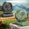 Rechargeable Fan Camping Fan With LED Lantern, 6000mAh Battery Portable Operated Fan With Hook, 4 Speeds 3 Light Modes USB Fan 6