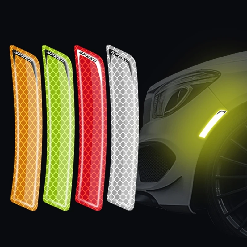 

2pcs Universal Reflector Strips for Truck Motorcycle SUV Car General Reflective Warning Stickers Tire Decoration