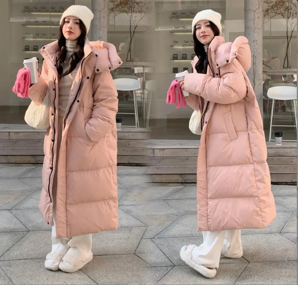 

Winter Korean Women's Warm All Match Down Cotton Parka For Fashion Hooded Solid Color Thick Snow Jacket Loose Jacket Warm Coat
