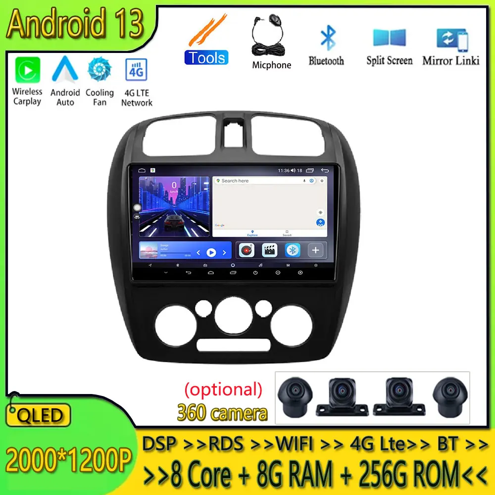 

9'' Android 13 Video Player GPS Navigation For Mazda 323 Haima Family 2006-2010 Happin 2004-2012 Car Radio Multimedia BT 8+128G
