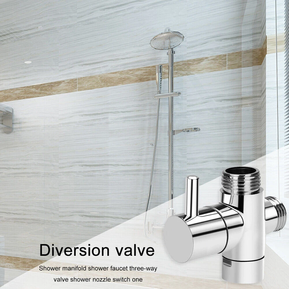 3 Way T-adapter Brass G1/2 Inch Tee Connector Shut Off Valve Shower Diverter For Bath Toilet Bidet Sprayer Shower Head