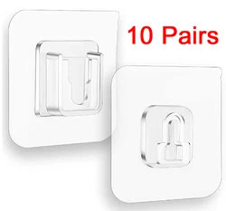 Double-Sided Adhesive Wall Hooks - Strong Suction Cup Holder for Kitchen & Bathroom Storage (10 pair)