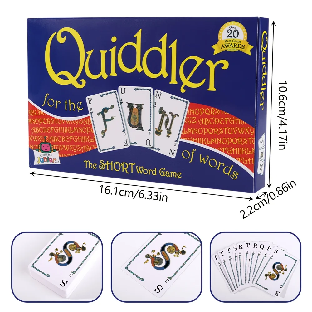 Quiddler Card Game, Short Word Game, Fun for Couples, Friends, and Families, Perfect for Dinner, Family Gatherings, and Holidays