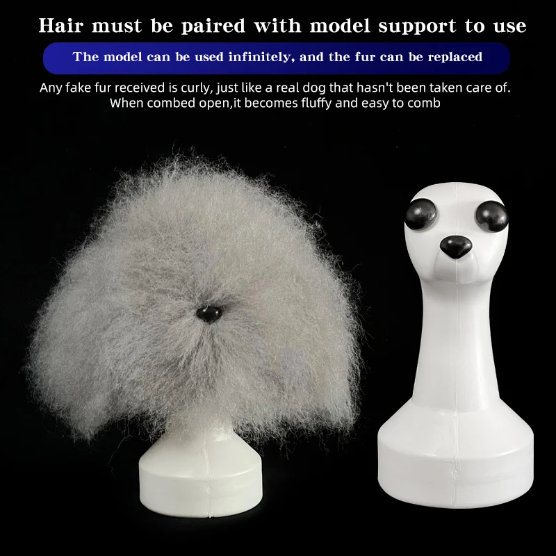 Teddy Head Model and pet professional beauty simulation wig model practice special skeleton environmentally friendly PE material dog grooming model