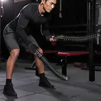 Cordless Battle Ropes Cordless Fat Burning Ropes 2 Pieces Cardio Training Equipment For Boxing Calisthenics MMA Home Outdoor 1
