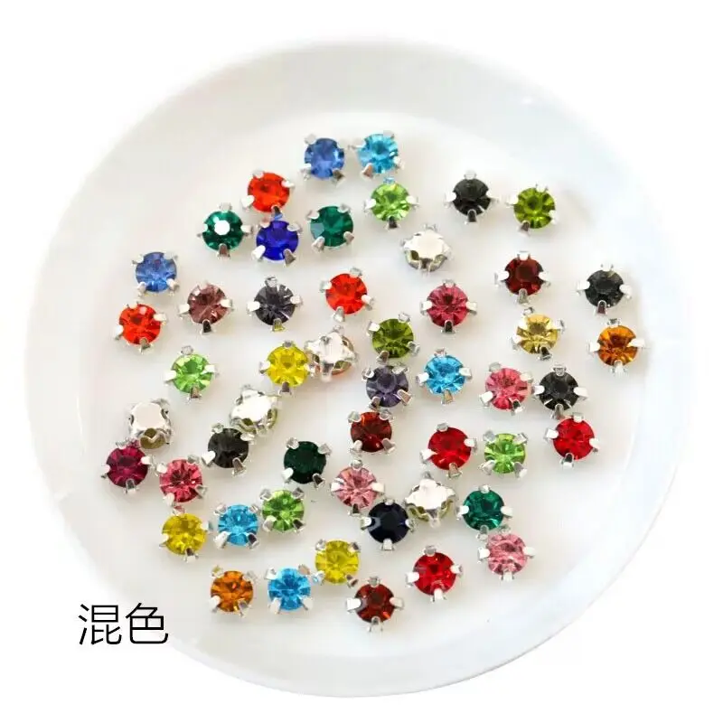 ARAMOX Boutons à coudre Diamante argent strass cristal boutons ronds couture artisanat (20 mm