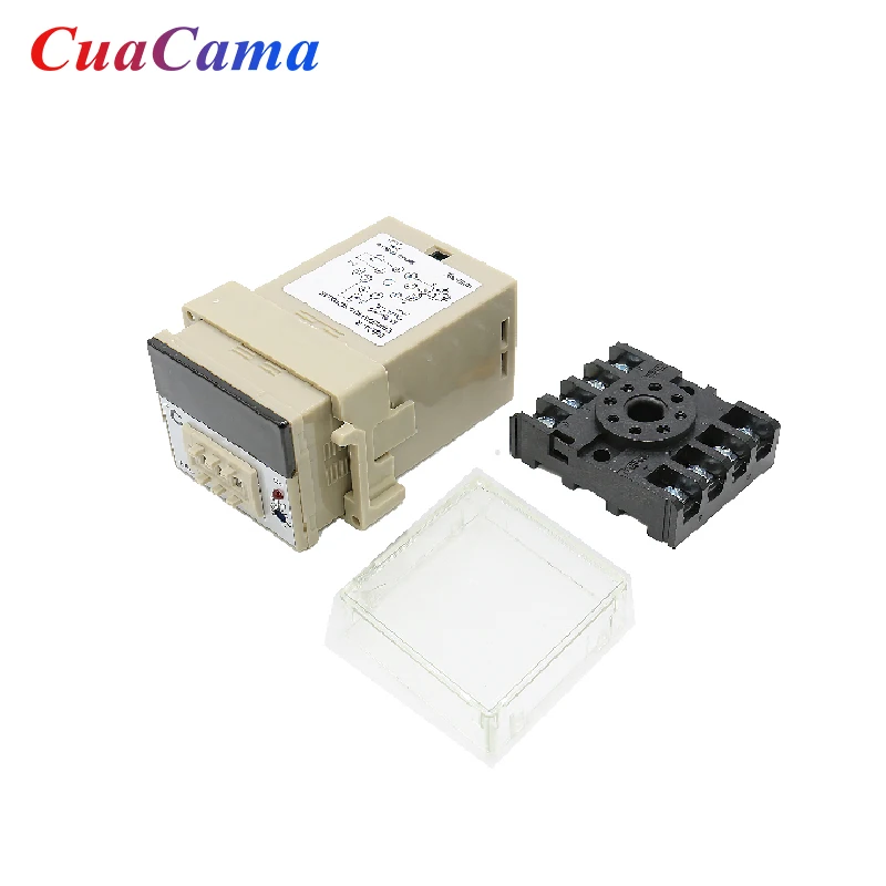 1PCS E5C2 E5C4 가이드 레일 유형 온도 컨트롤러 220V 0 Knob 399 ℃/0 Knob 999 ℃ 손잡이 제어 스위치가있는 디지털 디스플레이 포인터