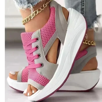 Fashion Women Sandals Summer New Lady Platform Chunky Comfortable Mesh Open Toe Casual Sports Ladies Shoes Plus Size 43 - Image 1