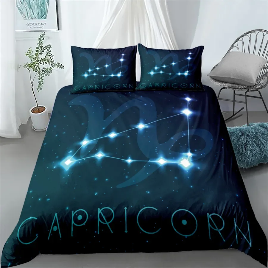 Aquarius Sign Zodiac Bedding Set King Queen Double Full Twin Single Size Duvet Cover Pillow Case Bed Linen Set