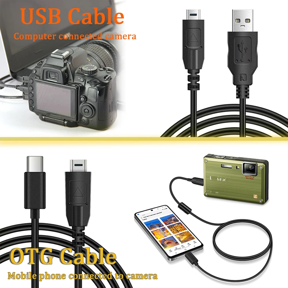 파나소닉 루믹스 14핀 카메라 DMC-TZ6 TZ7 TZ10 ZS3 ZS7 GF2 GH1 GH2 FZ38 FZ100 데이터 전송 및 충전 코드 USB/OTG 케이블