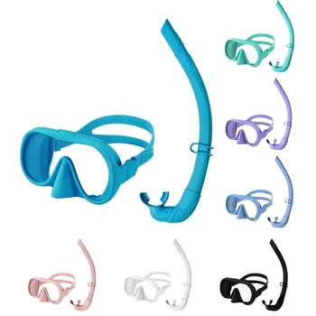 Diving Mask & Snorkel Set Scuba Diving Mask Adjustable Swim Goggles No Leakage Diving Snorkel Tube Anti-Fog for Scuba Diving 2