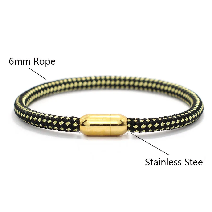 Gold Color Stainless Steel Men Bracelet with Magnet Buckle
