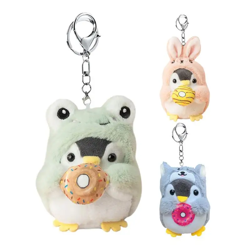 

Stuffed Penguin Key Holder Women Bag Cartoon Plush Doll Keychain Creative Plush Key Chain Kawaii Lady Bag Accessories Pendant