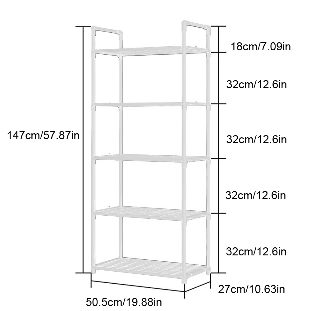 Estantería Metálica de 5 Niveles con Estantes Ajustables, Unidades de Almacenamiento para Lavandería, Garaje, Baño, Cocina, Despensa