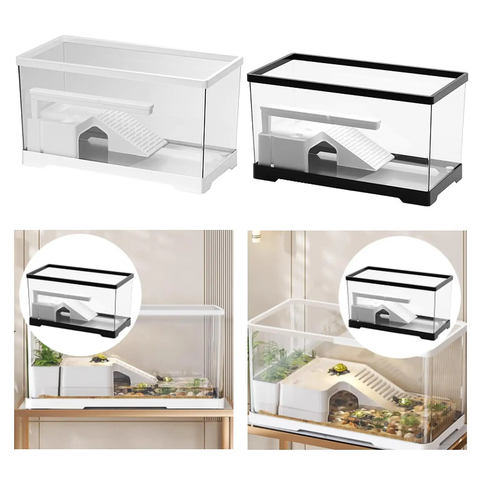 Turtle Tank Basking Ramp Breeding Tortoises Case Bottom Drainage Reptile Habitat Turtle Terrarium Turtle Habitat Indoor Decor