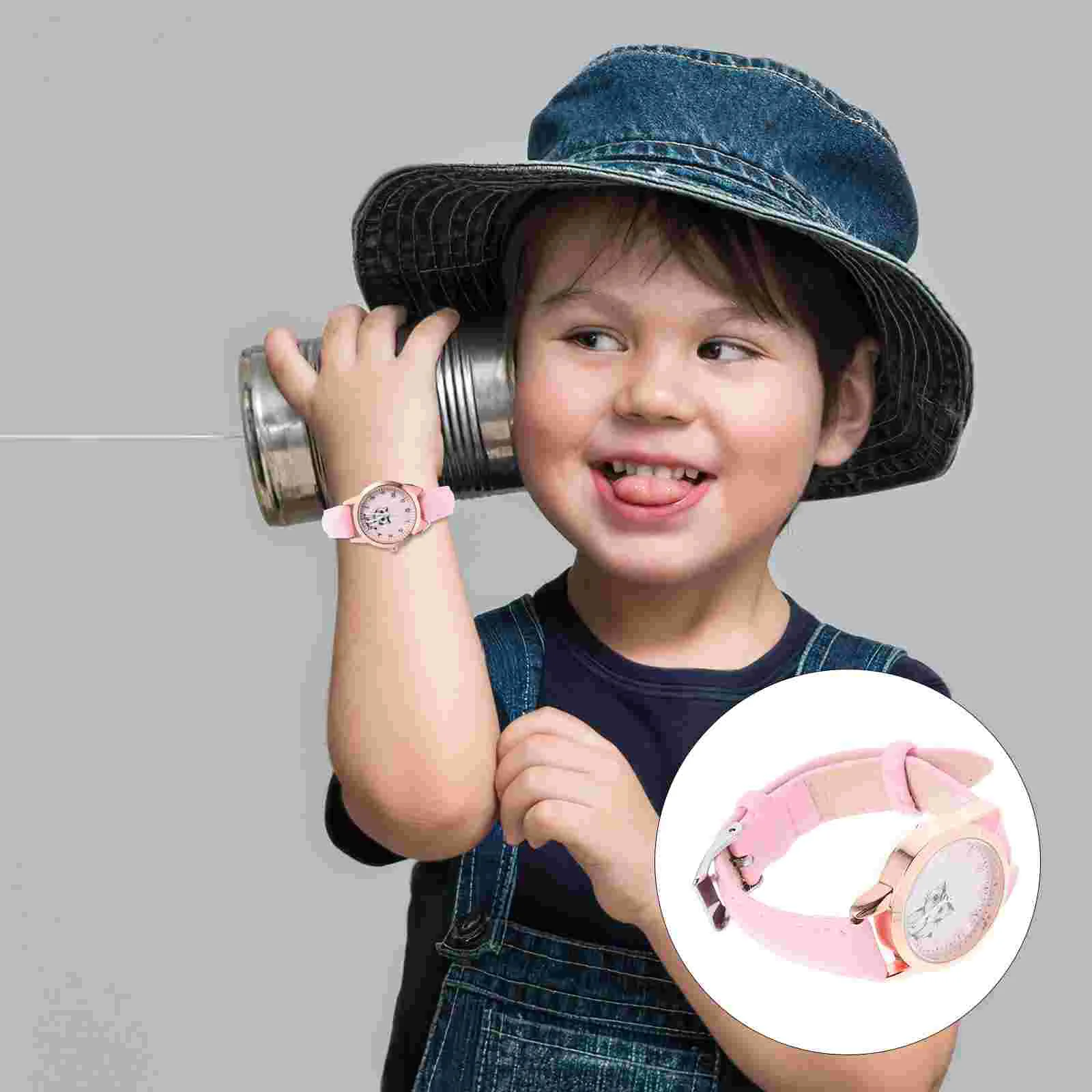 Relógio Luminoso Cartoon para Mulheres, Relógios Cute Villcase, Cat Ears Shape Wristwatch, Presentes para Meninas