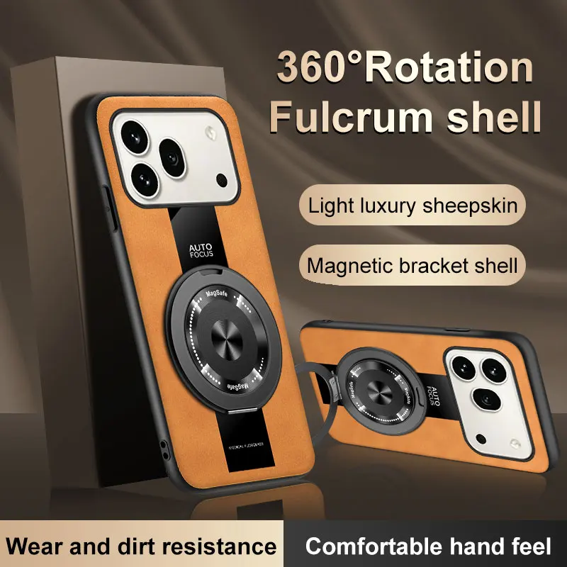 Magnetic Retro Leather Soft Case with Kickstand Ring Cover