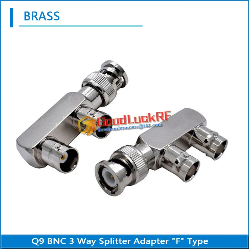 

Q9 BNC Male To 2 Dual BNC Female Nickel Brass BNC 3 Way Splitter Type F RF Connector Adapter Video Coaxial for CCTV Camera