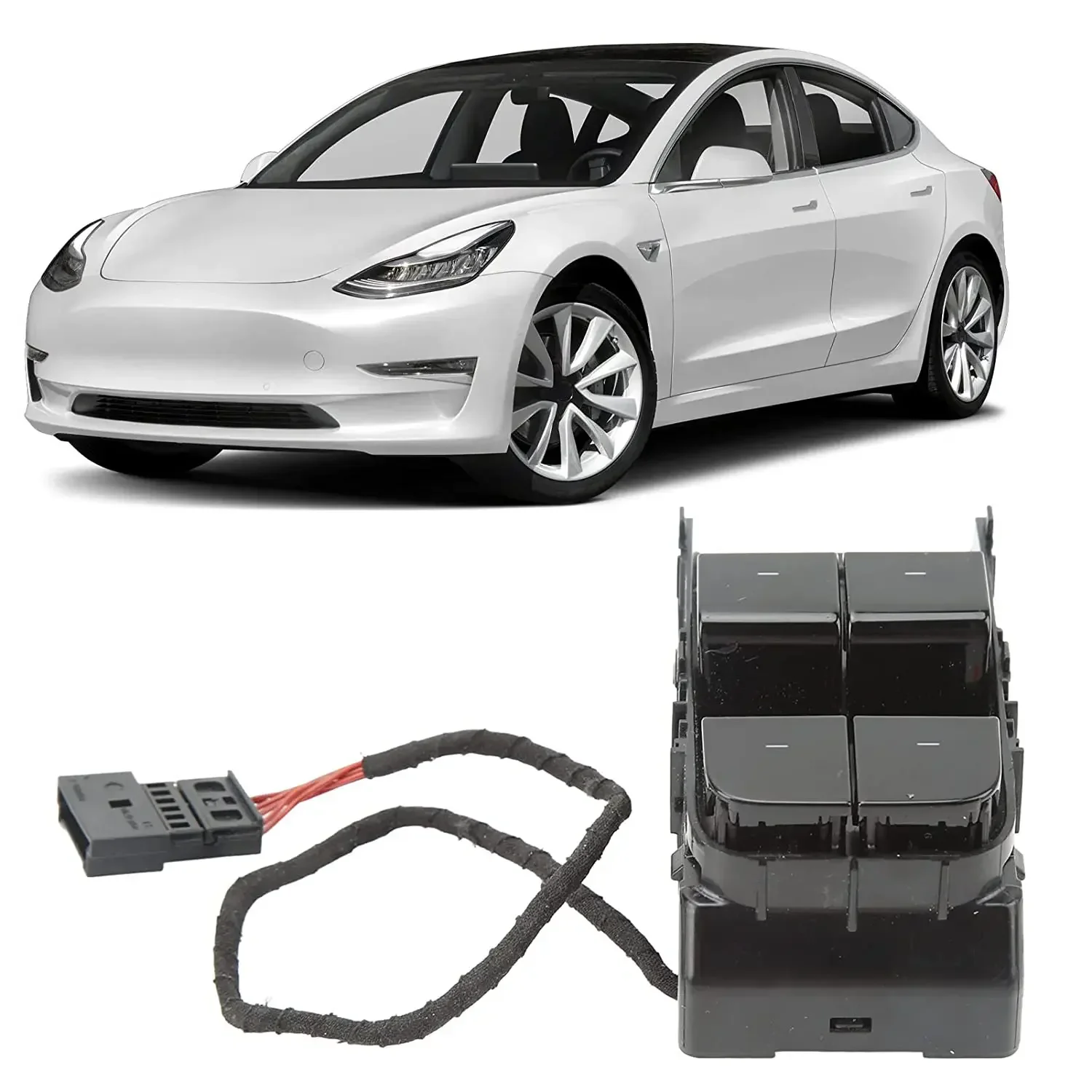 

Автомобильный левый передний стеклоподъемник 1081037-01-F, кнопка управления питанием для Tesla Model 3 M3 2016-2020, замена стеклоподъемника двери