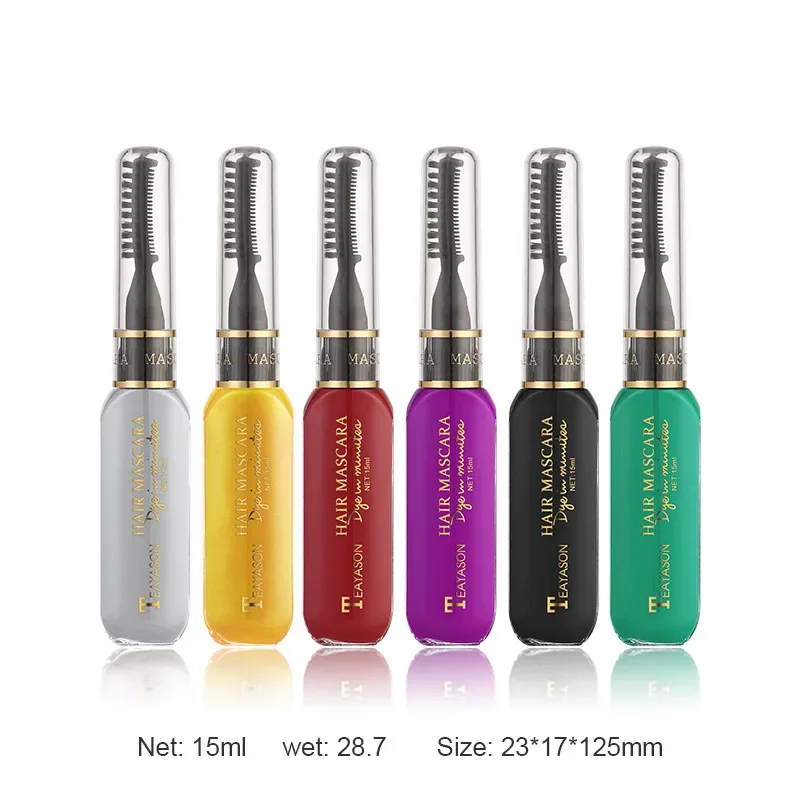 13 Farben Einweg-Haarfarbe, einmalige Haarfärbung, Mascara, Haarstyling-Tool, waschbar, ungiftig, DIY, temporär, doppelt verwendbar_voghion.com