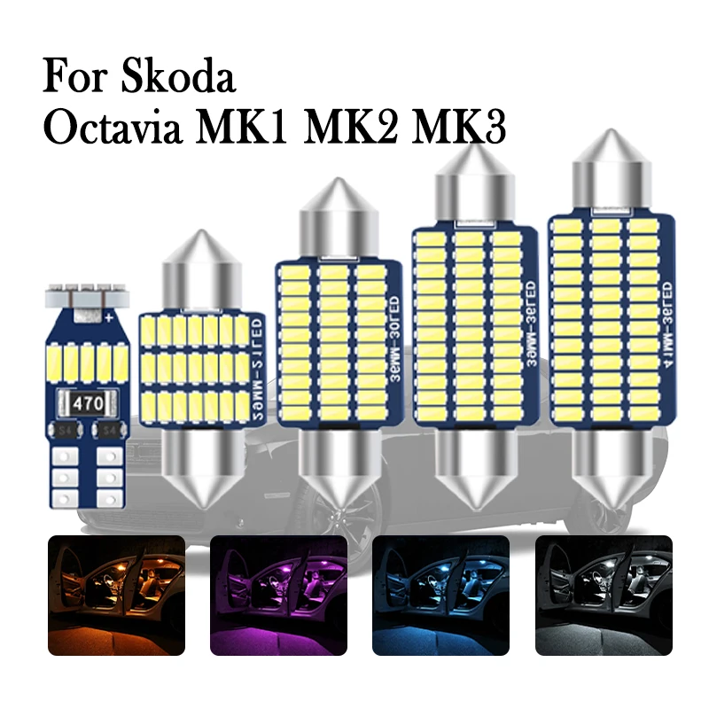 

Car Interior LED Canbus For Skoda Octavia MK1 MK2 MK3 1 2 3 RS A5 A7 1U 1U2 1Z 1Z3 5E3 5E5 Combi 2004 2013 2017 2018 2019 2021