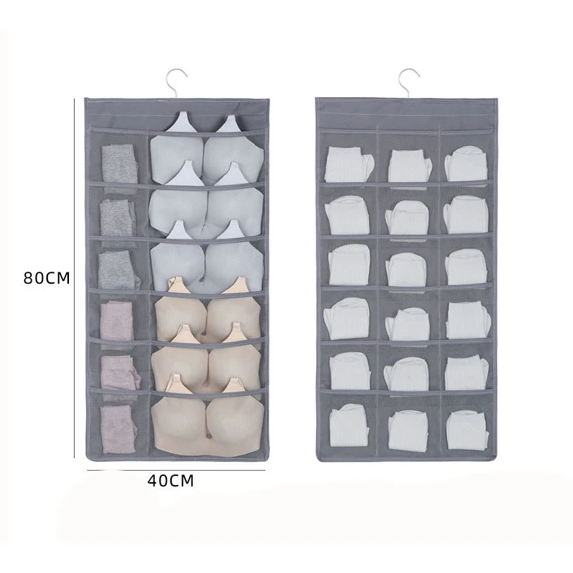 Double Sides Underwear Storage Hanging Bag Dormitory Home Wardrobe Hanging Wall Foldable Bag Underpants Socks Organizer 6