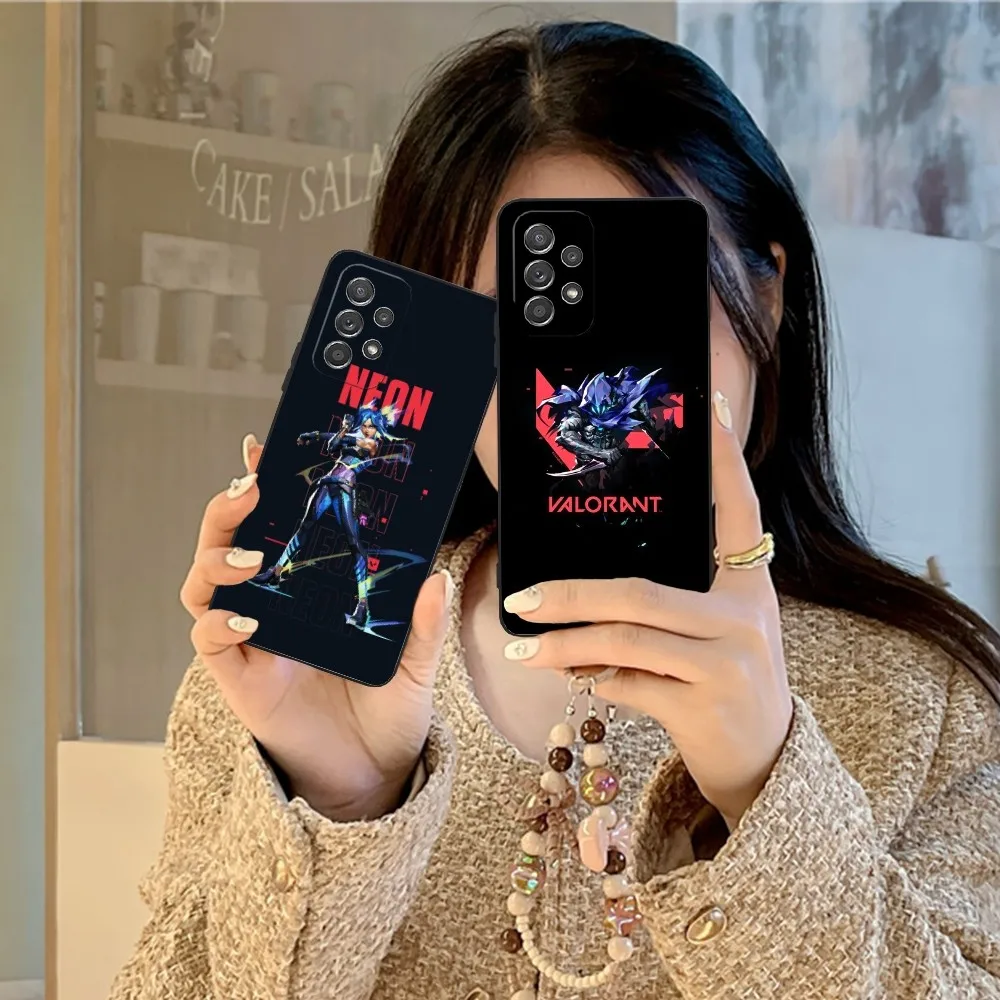 Luxury Valorant Mobile Cell Phone Case For Samsung Galaxy A91 70 54 53 52 34 24 21 Note 20 10 M54 Plus Ultra 5G Black Cover