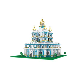 Ensemble de blocs de construction en briques, Mini Architecture russe Smolny, 3737 pièces, puzzle de villes église 3D, jouet pour enfants 