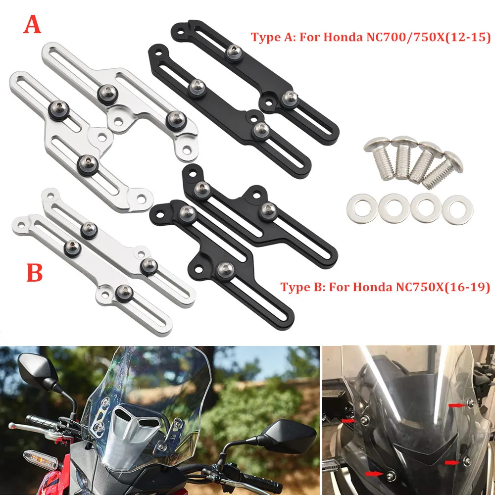 

Motorcycle Accessory Adjustable Windshield Bracket Air Flow Windscreen Holder Adjusters For HONDA NC700X NC750X NC 700 2012-2019