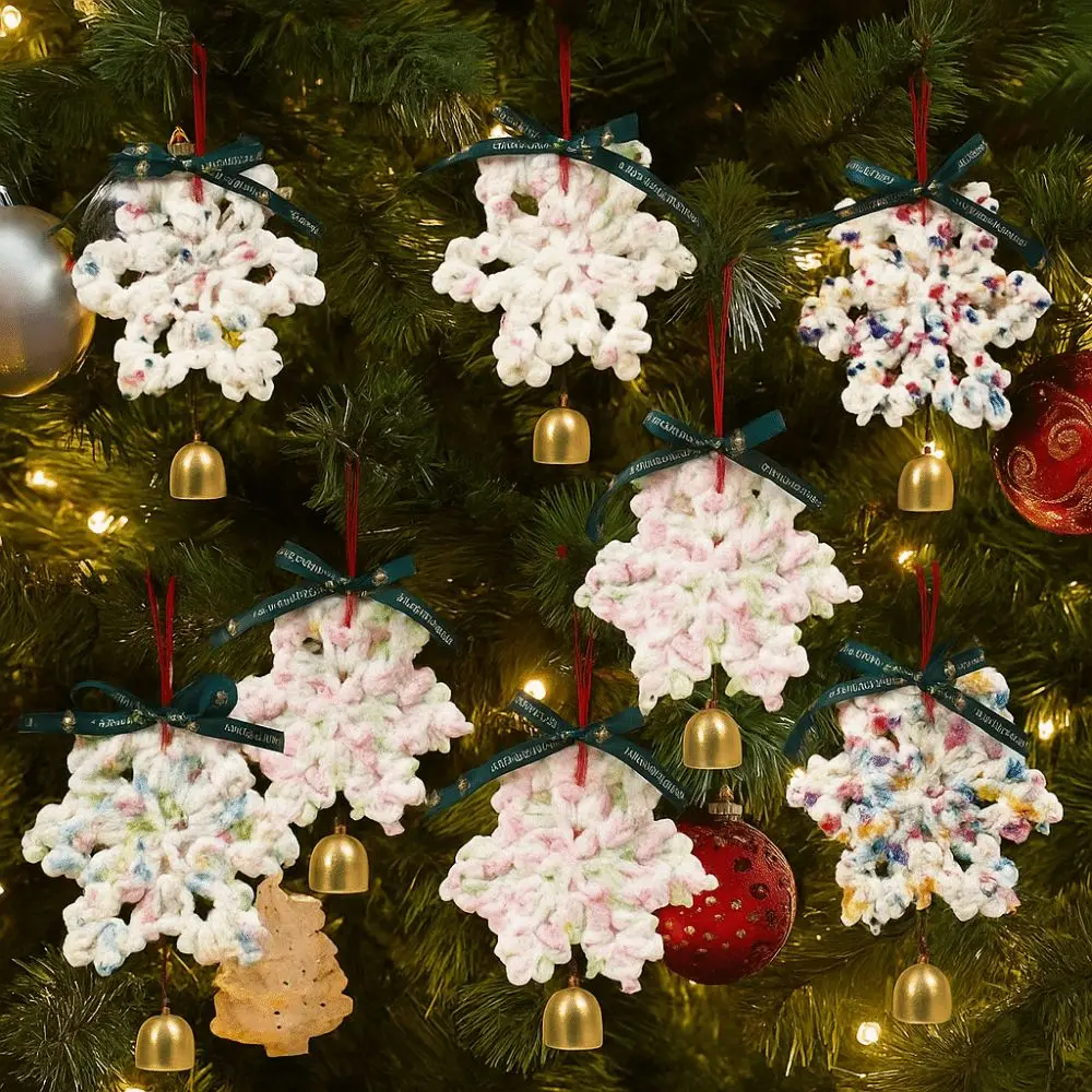 Hand-knitted Christmas Bell Pendant Creative Crisp Sound Woven Xmas Tree Pendant 16cm with Hanging Rope Christmas Jingle Bells