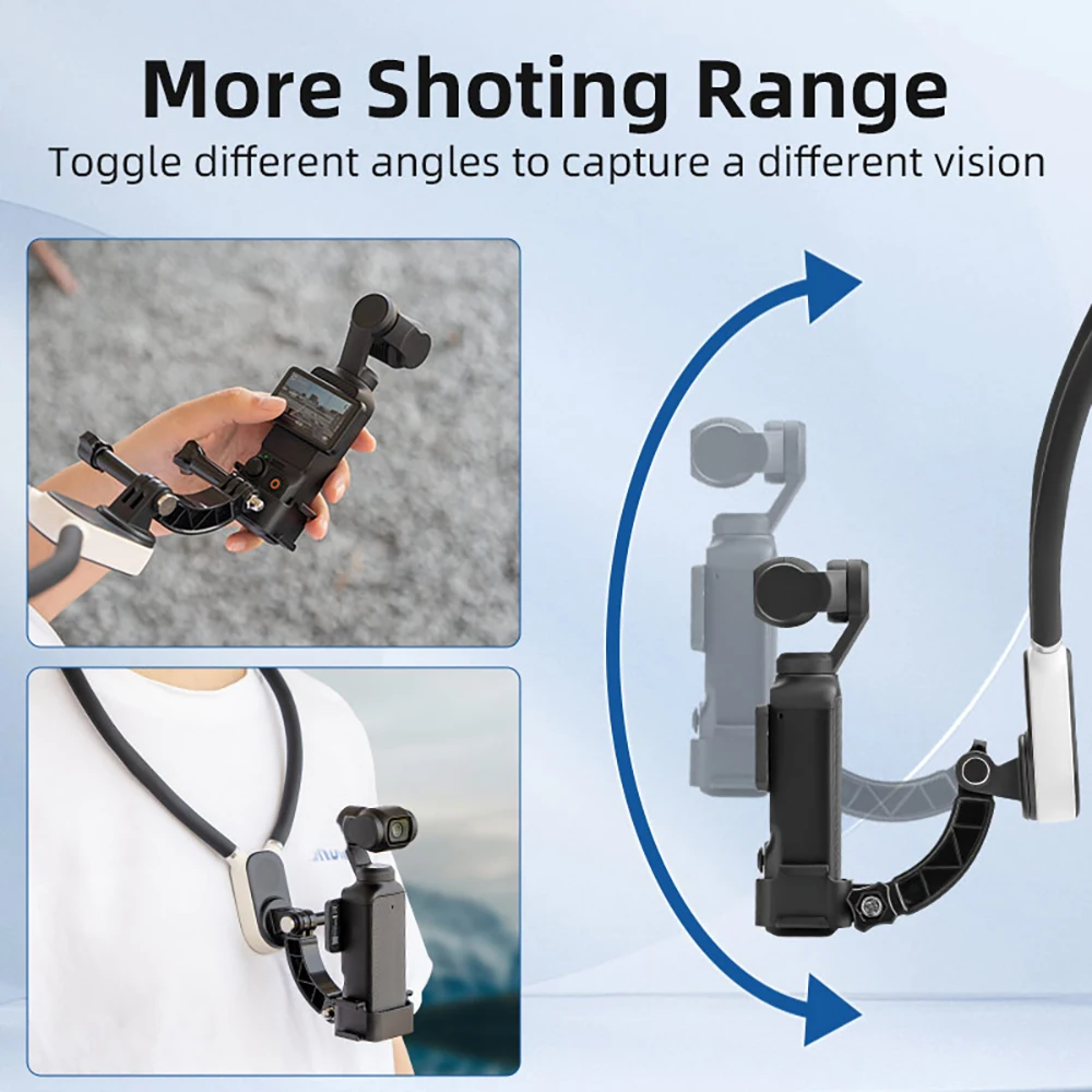 Action Camera Accessory BRDRC Neck Holder for DJI Action 5 Pro/Pocket 3/GoPro 13/Insta360 X3 Hanging Bracket POV VLGO