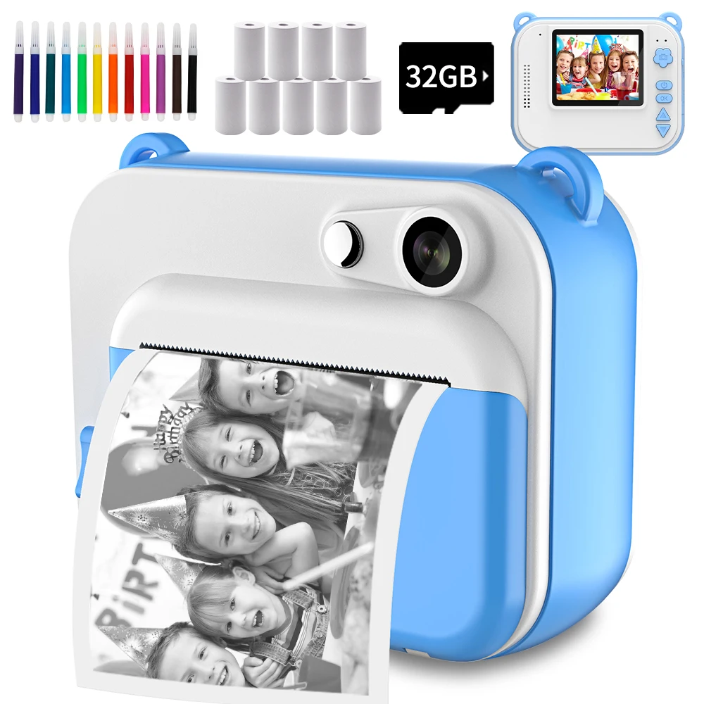 Children's Camera With Print Kids Instant Print Camera Digital Photo Camera Girl's Toy Child Camera Video Boy's Birthday Gift 