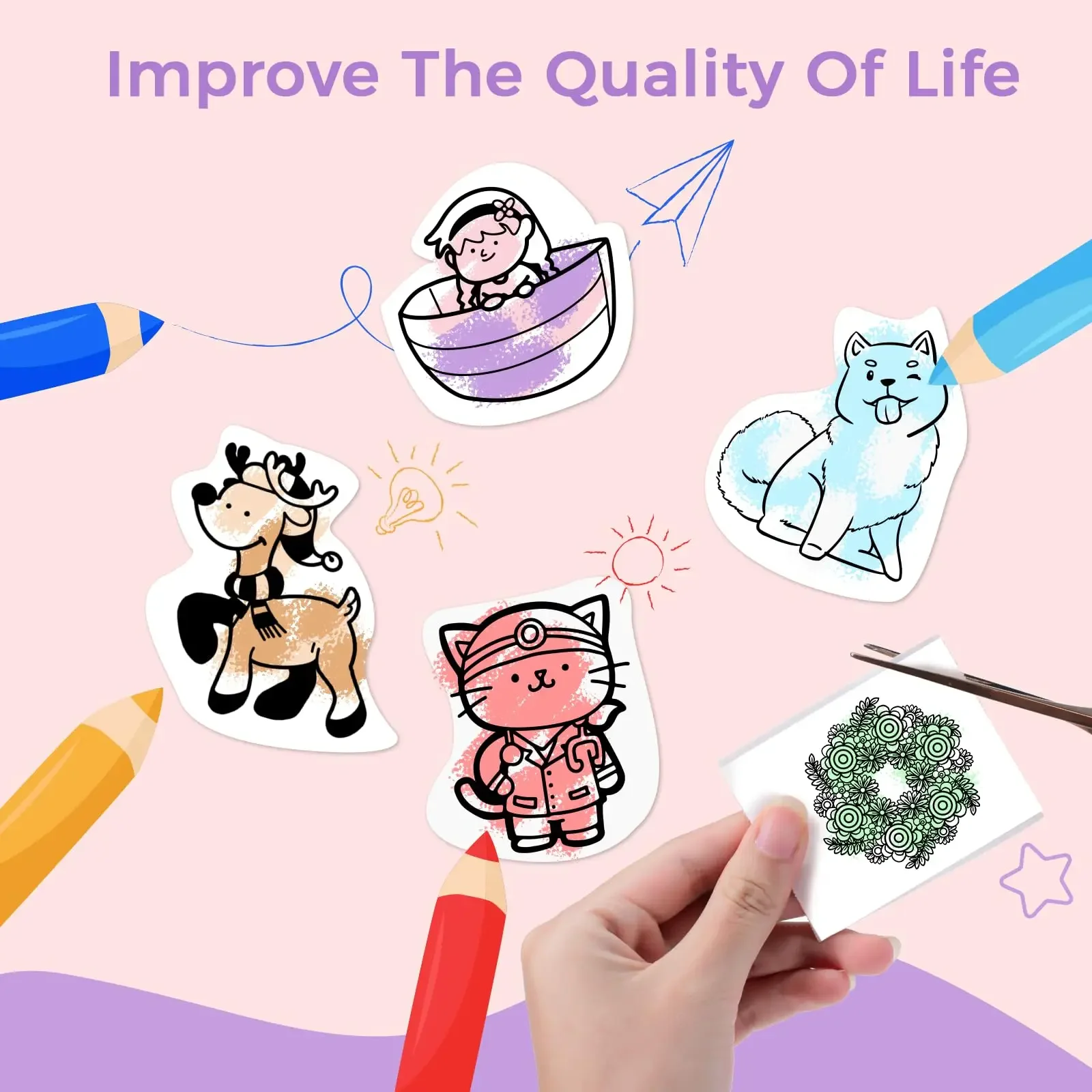 Mini Thermal Paper Stickers Width 53mm,Total Length 3.5m,Compatible With M02/T02 Wireless Bluetooth Inkless Printer Photos Notes