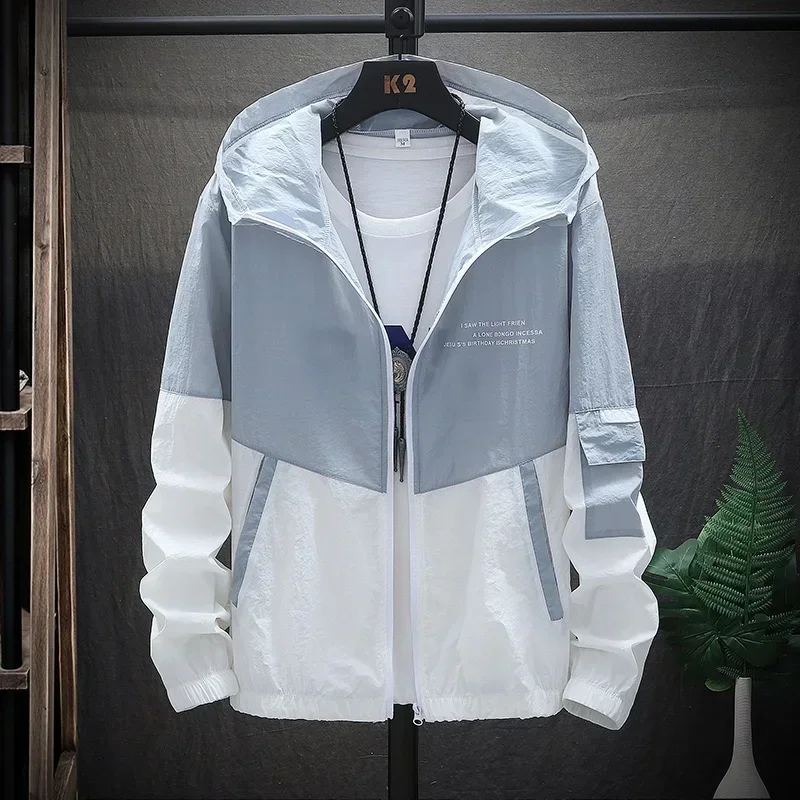 Summer Hooded Jacket Men Women Waterproof Sun Protection Clothing Fishing Hunting Clothes Quick Dry Skin Patchwork Windbreaker 2