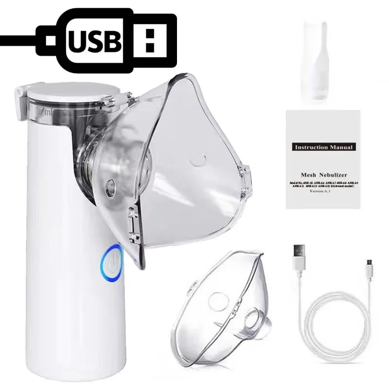 Mesh Nebulizer Medical Nebulizer Asthma Inhaler Spacer Medical Equipment Handheld Portable Nebulizer Silent Ultrasonicinalador Nebulizador Kids Inhaler Aerosol Atomizer Health Care