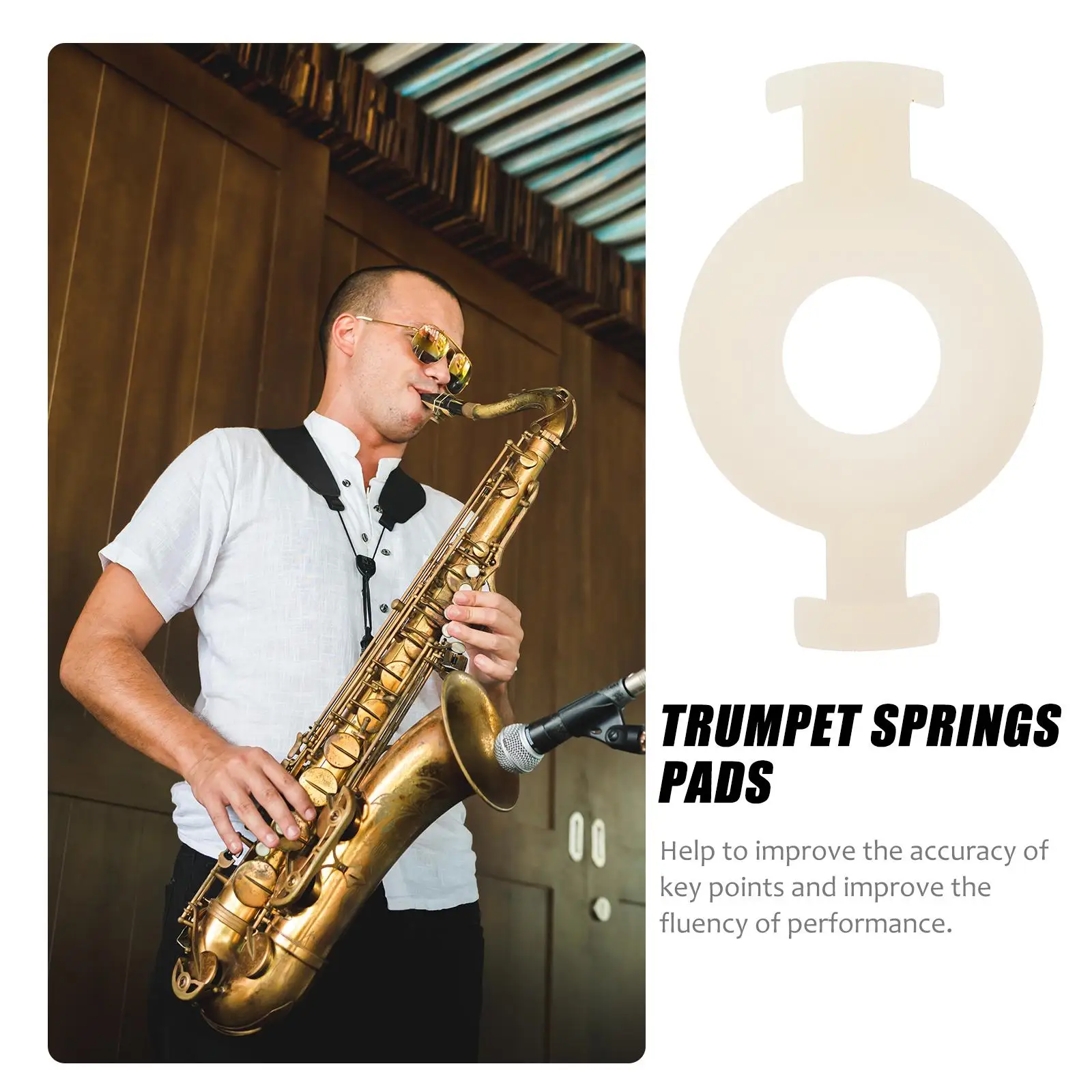 3 Small Piston Holders Useful Trumpet Spring Pads Cornet Supporting Plates Clean Button White Valves