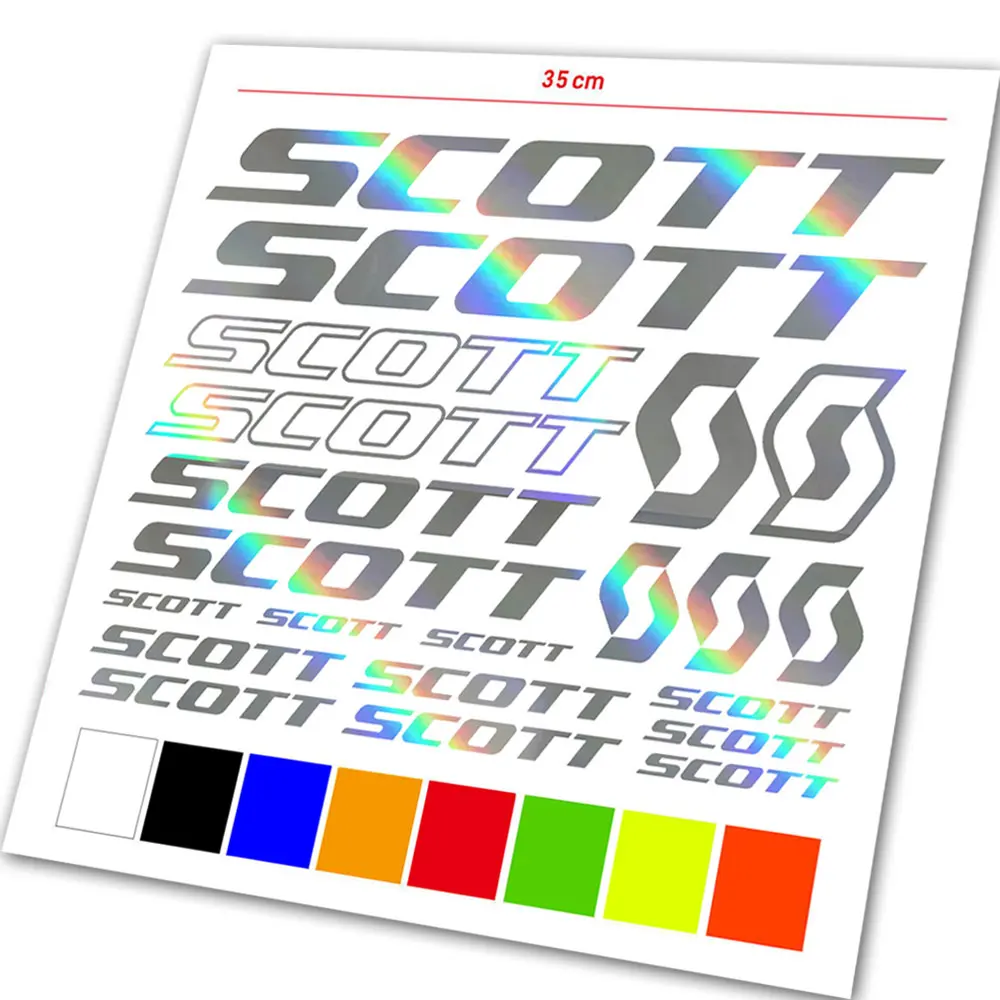 Kit 21 Pezzi Per Scott Vinyl Die Cut Graphic Bike Frame Stickers Decalcomania Mountain Bicycle Cycling Mtb Bmx Road Bike Frame