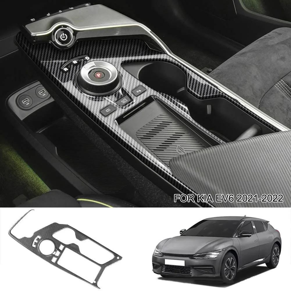 

Carbon Fiber Central Control Gear Panel Sticker Shifter Panel Decorative Patch For Kia EV6 2021 Car Accessories