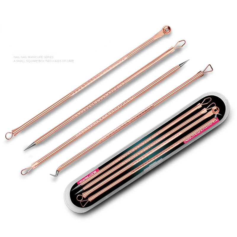 Acne and Blackhead Remover 4PCS Dual Heads Acne Needle Blackhead Squeeze Pimple Extractor Beauty Skin Care Tool