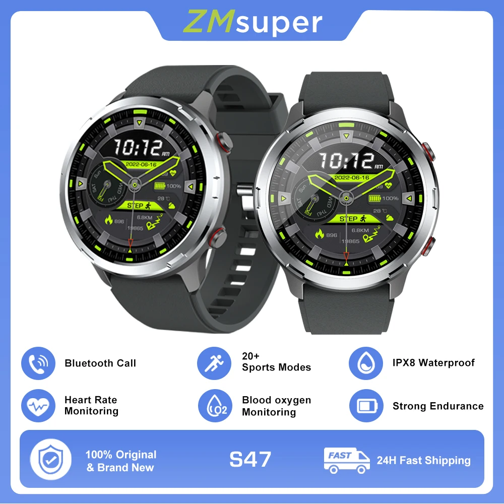 

ZMsuper S47 водонепроницаемые умные часы с функцией Bluetooth