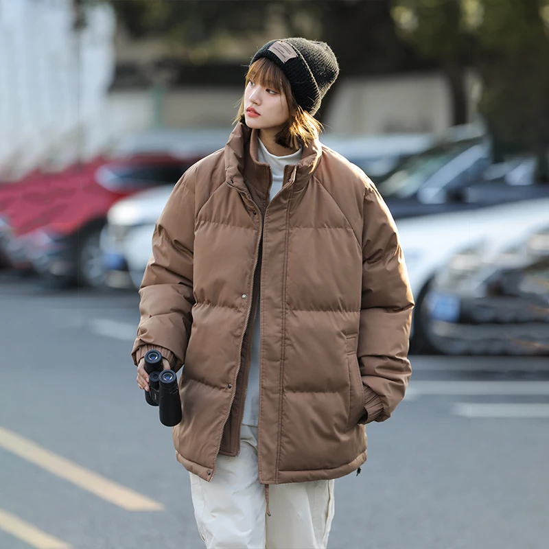 Winter Plus Size Padded Jacket Men Thicken Warm Stand Collar Coat Japanese Street Women Fashion New Stand Collar Oversize Parkas