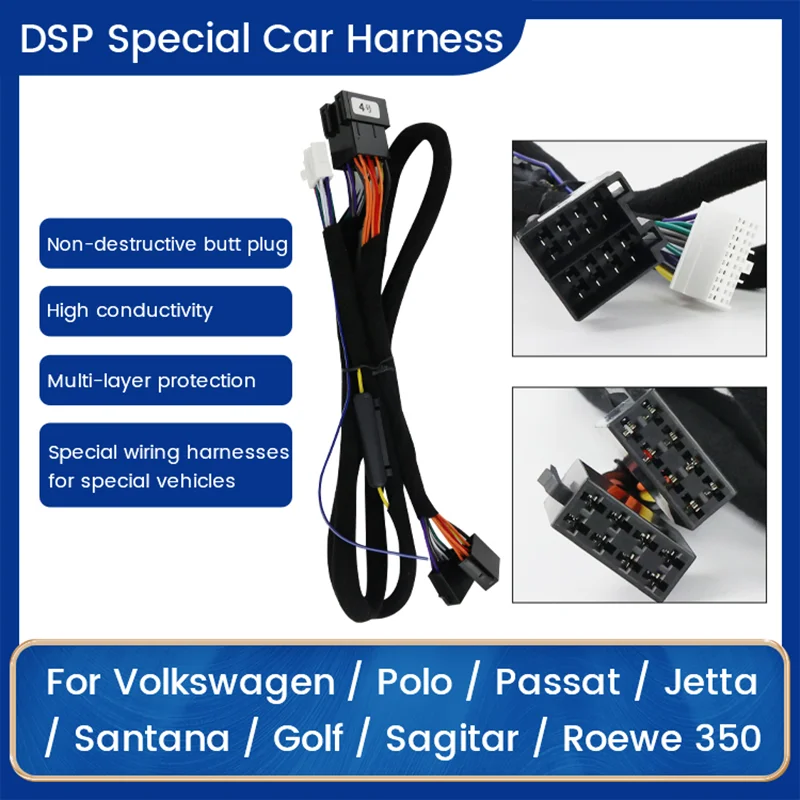 

Car DSP Amplifier Wiring Harness Cable For Volkswagen Polo Passat Jetta Santana Golf Sagitar Roewe 350 Plug And Play Auto Parts