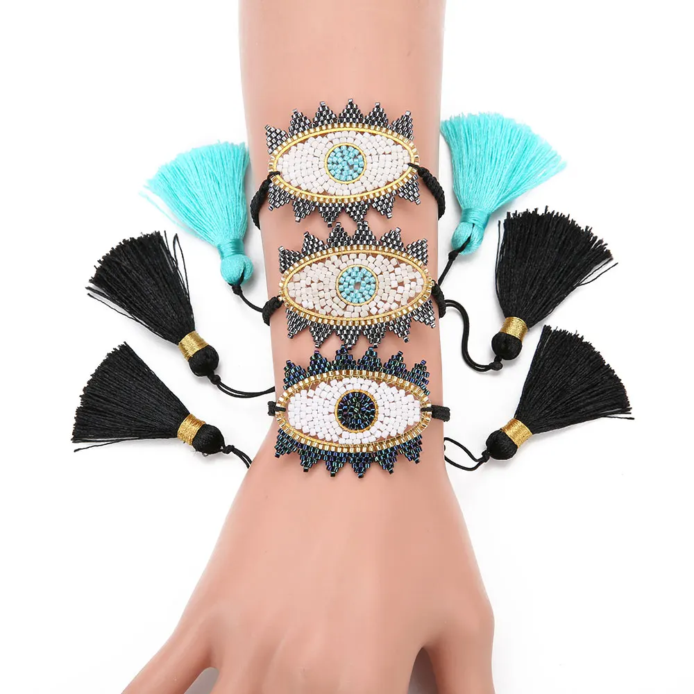 

YASTYT Miyuki Beads Bracelet For Women Lucky Turkish Eye Bracelets Handmade Woven Mexico Fashion Jewelry Gift
