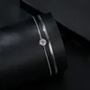 Bamoer U 0.5CT Moissanite Bracelet Double Layer Flat Wrist Chain Original Fit for Women Daily Luxury Gift 925 Sterling Silver 4