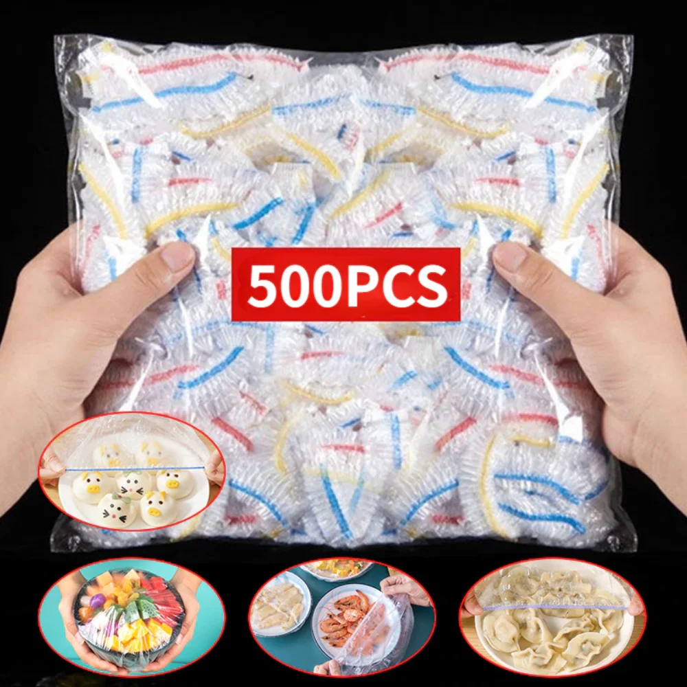 100/200/300/500pcs Food Grade Fruit Freshkeeping Plastic Bag Kitchen